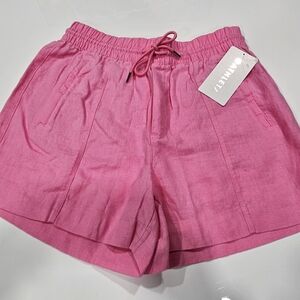 Pink Linen Women Shorts